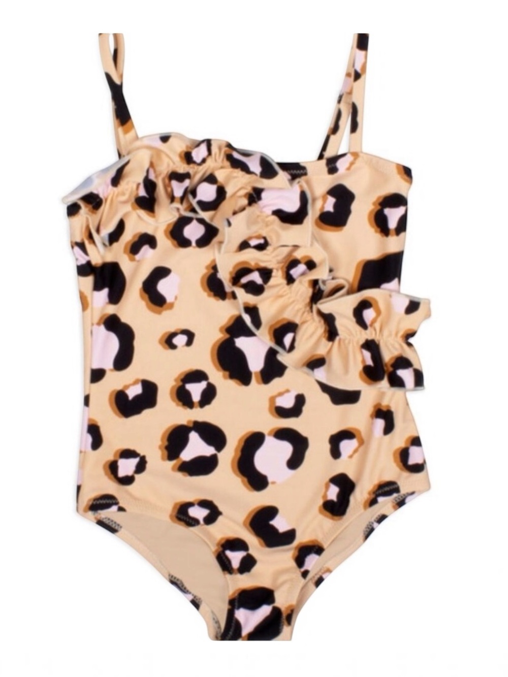 Shade Critters Leopard Animal Print Ruffle One-Piece Swimsuit Girls 3T